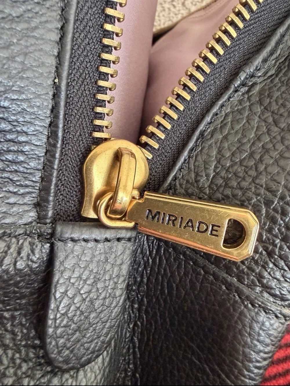 Miriade Black Leather Top-Handle Women's Satchel
